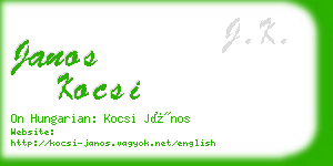 janos kocsi business card